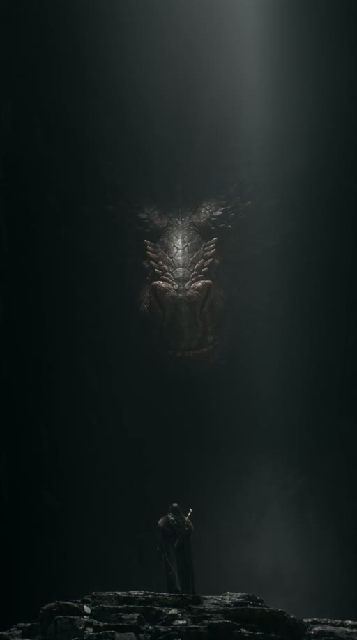 Dragon Encounter AI reference showing a fantasy meeting between your character and a towering dragon