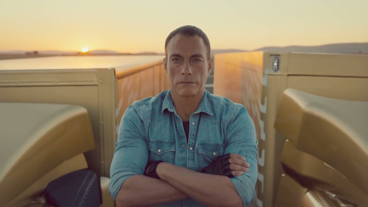 Epic Split AI reference showing a cinematic split between two moving trucks