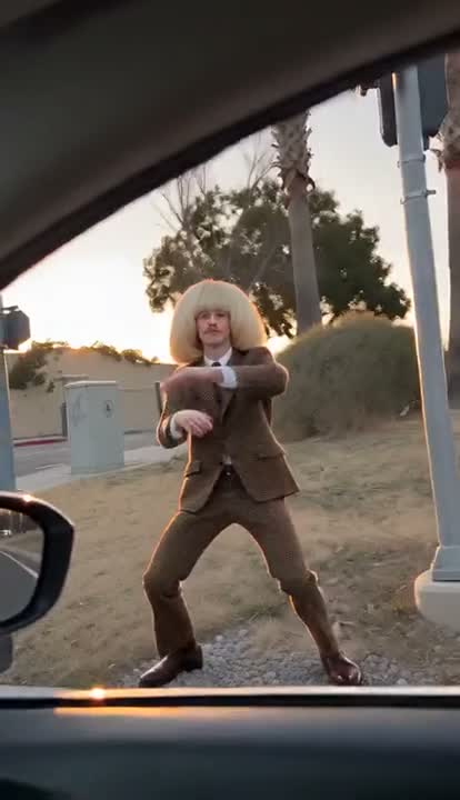 Plug Walk AI reference showing a roadside exchange that becomes a relaxed dance