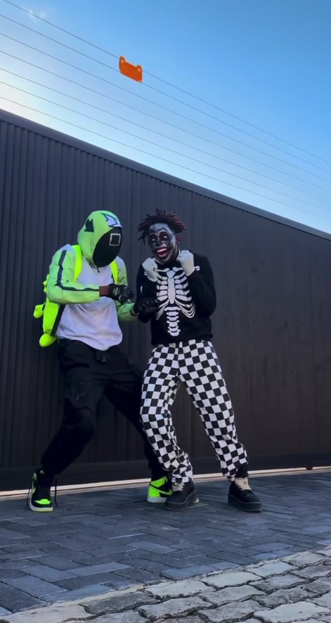 Street Duo AI reference showing a playful two-person street routine